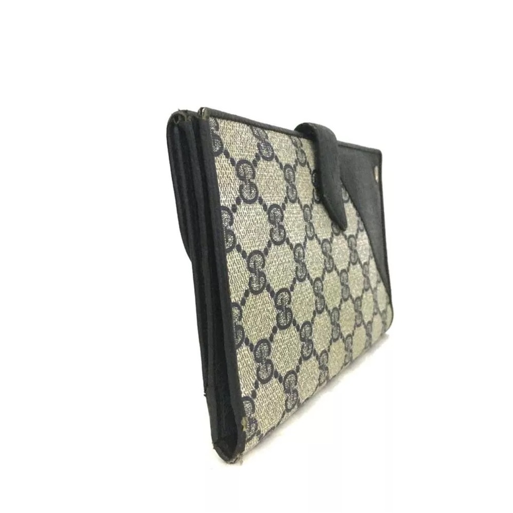 OLD GUCCI GG Logo PVC Leather Long Bifold Wallet - Picture 2 of 8